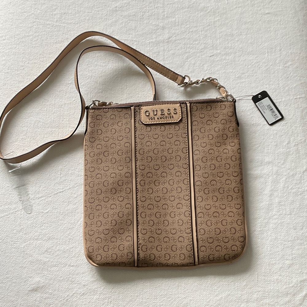 Guess Brown Logo Crossbody Bag